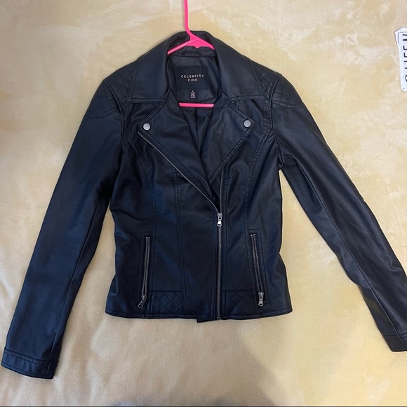 Celebrity Pink Jackets & Blazers - Celebrity pink faux leather jacket.